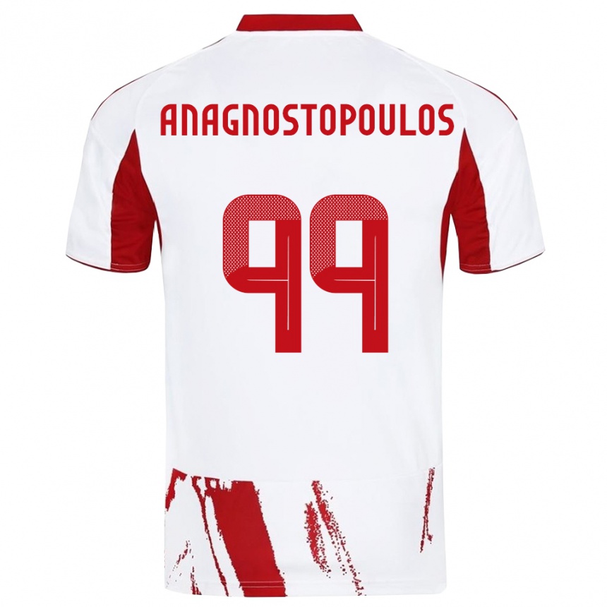 נשים כדורגל אלכסנדרוס אנגנוסטופולוס #99 לבן אדום הרחק ג'רזי 2025/26