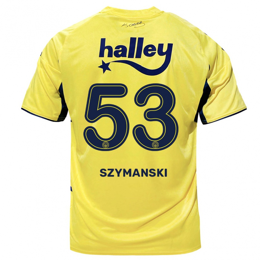 נשים כדורגל סבסטיאן שימאנסקי #53 צהוב כחול נייבי הרחק ג'רזי 2025/26
