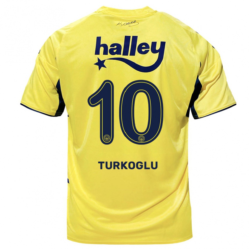 נשים כדורגל אייג׳ה טורקוגלו #10 צהוב כחול נייבי הרחק ג'רזי 2025/26