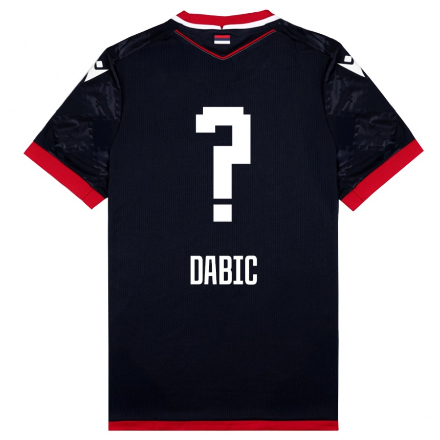 נשים כדורגל Stefan Dabic #0 שחור אדום הרחק ג'רזי 2025/26