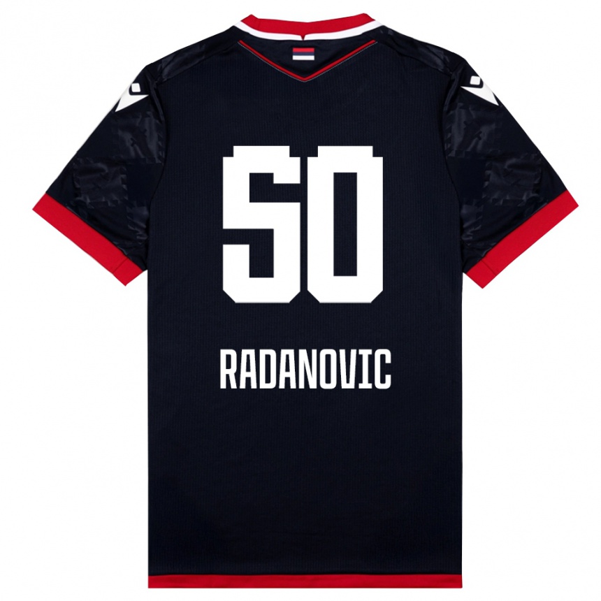 נשים כדורגל סאבו ראדאנוביץ׳ #50 שחור אדום הרחק ג'רזי 2025/26