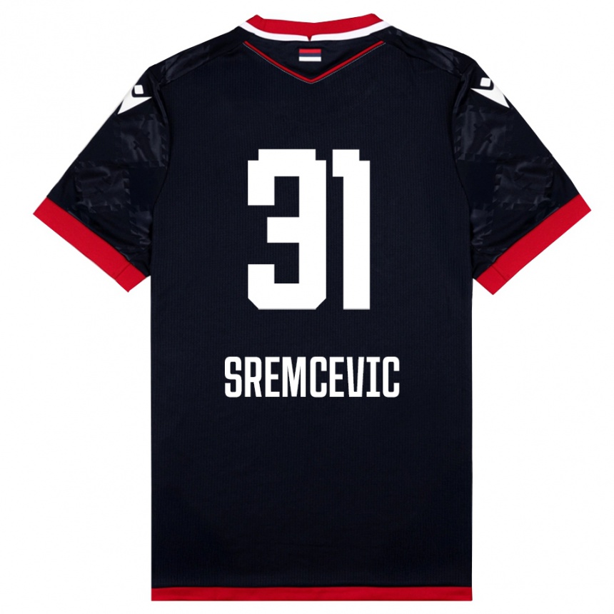 נשים כדורגל אורוש סרמצ'ביץ' #31 שחור אדום הרחק ג'רזי 2025/26