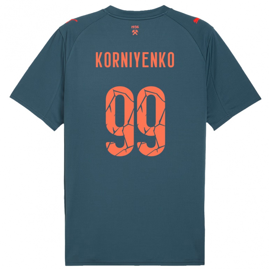 נשים כדורגל ויקטור קורניינקו #99 כחול נייבי אדום הרחק ג'רזי 2025/26