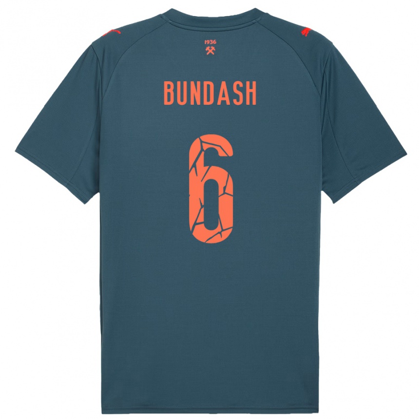 נשים כדורגל ואסיל בונדאש #6 כחול נייבי אדום הרחק ג'רזי 2025/26