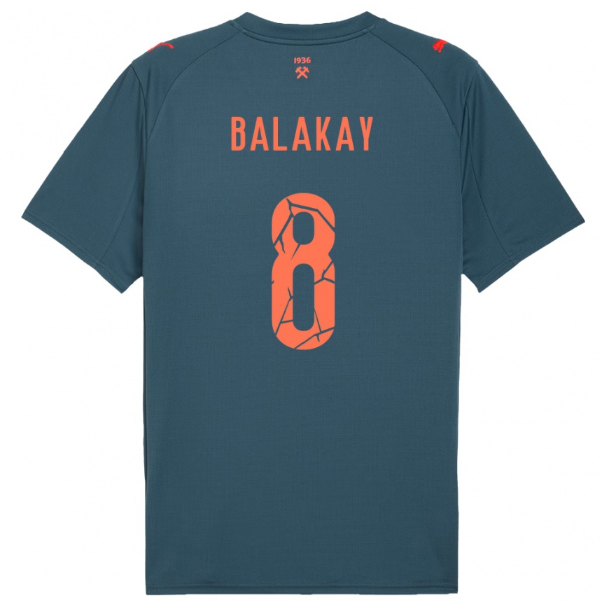 נשים כדורגל Oleksandr Balakay #8 כחול נייבי אדום הרחק ג'רזי 2025/26