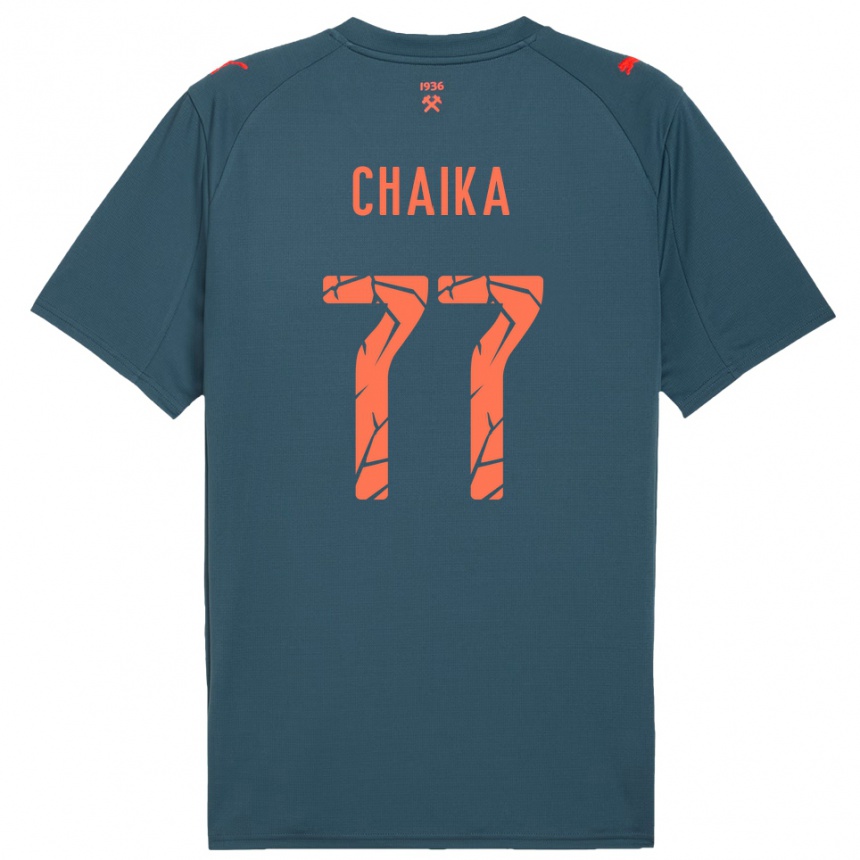 נשים כדורגל Nadiia Chaika #77 כחול נייבי אדום הרחק ג'רזי 2025/26