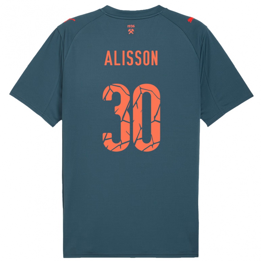 נשים כדורגל אליסון בקר #30 כחול נייבי אדום הרחק ג'רזי 2025/26