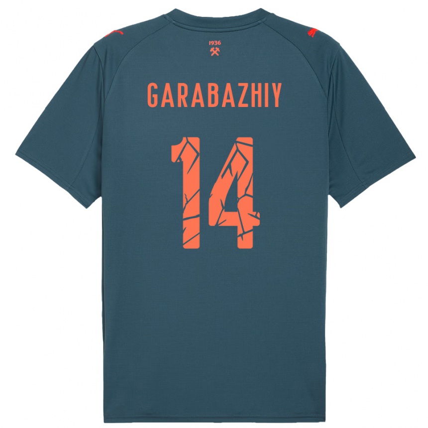 נשים כדורגל Anton Garabazhiy #14 כחול נייבי אדום הרחק ג'רזי 2025/26