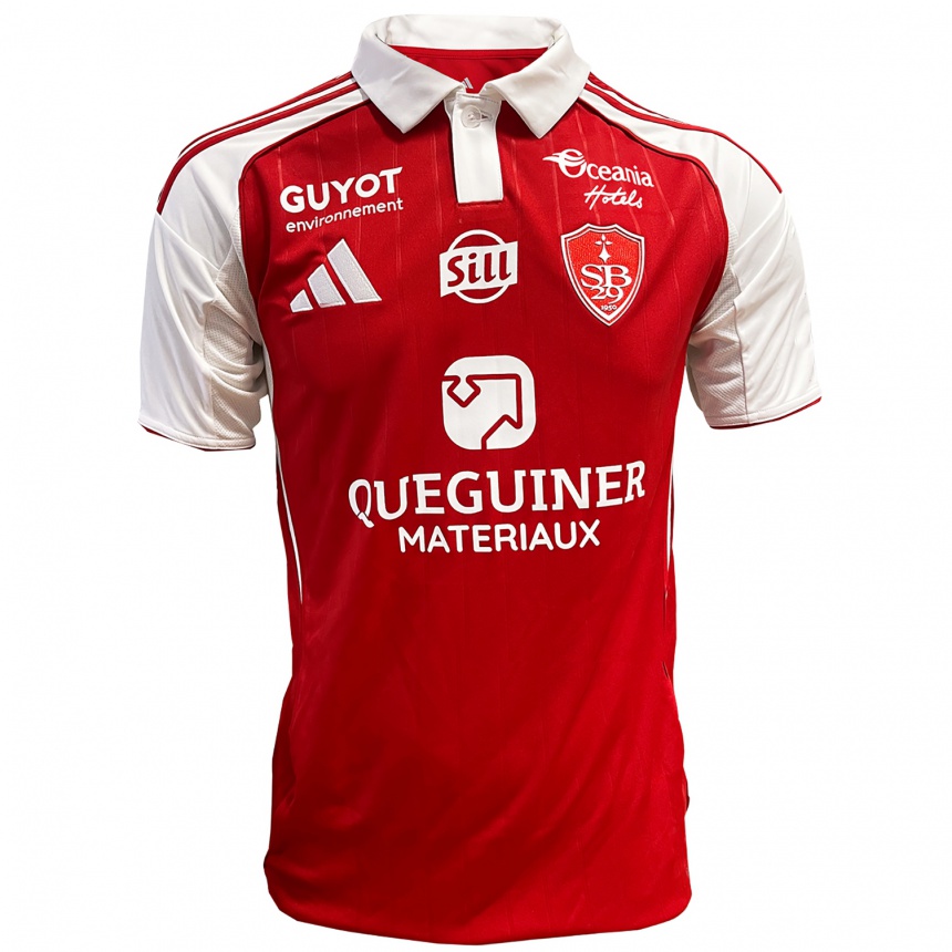 ילדים כדורגל Adam Iquioussen #0 אדום לבן ג'רזי ביתית 2025/26