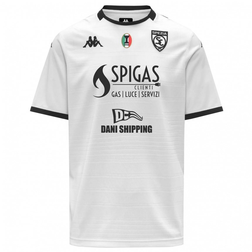 ילדים כדורגל השם שלך #0 לבן שחור ג'רזי ביתית 2025/26