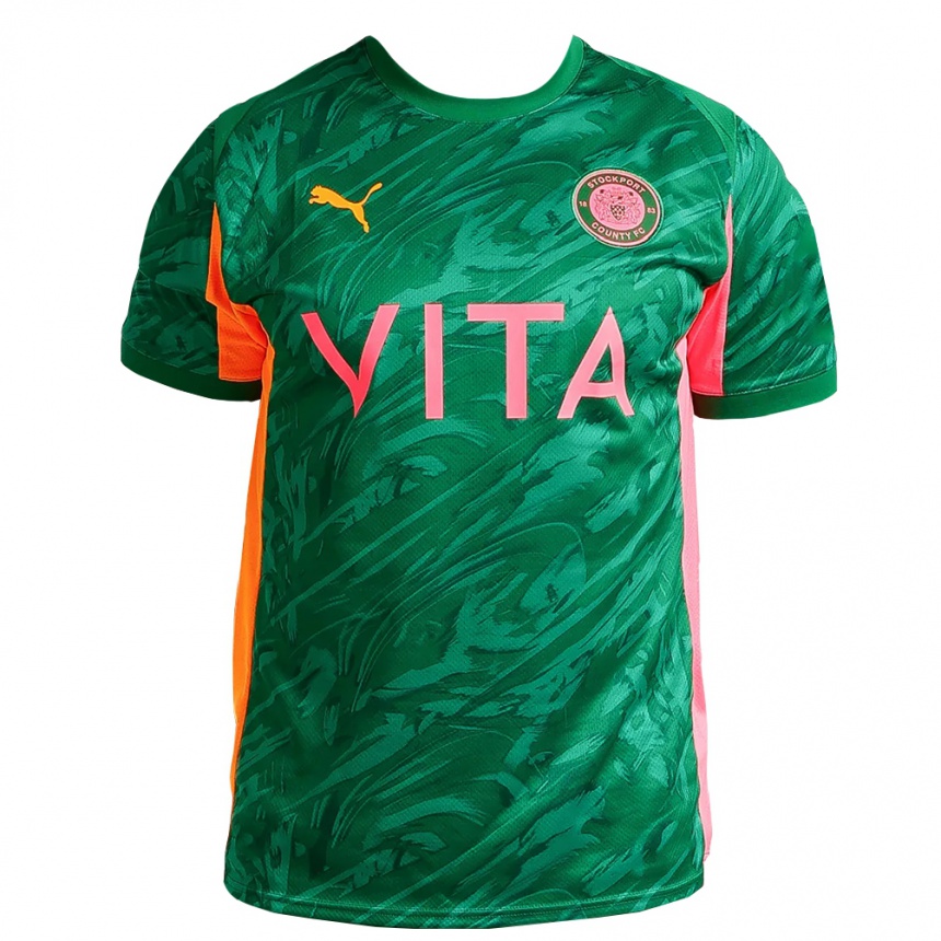 ילדים כדורגל אנדרו ווגן #32 ירוק ורוד לבן חולצת שוער 2025/26