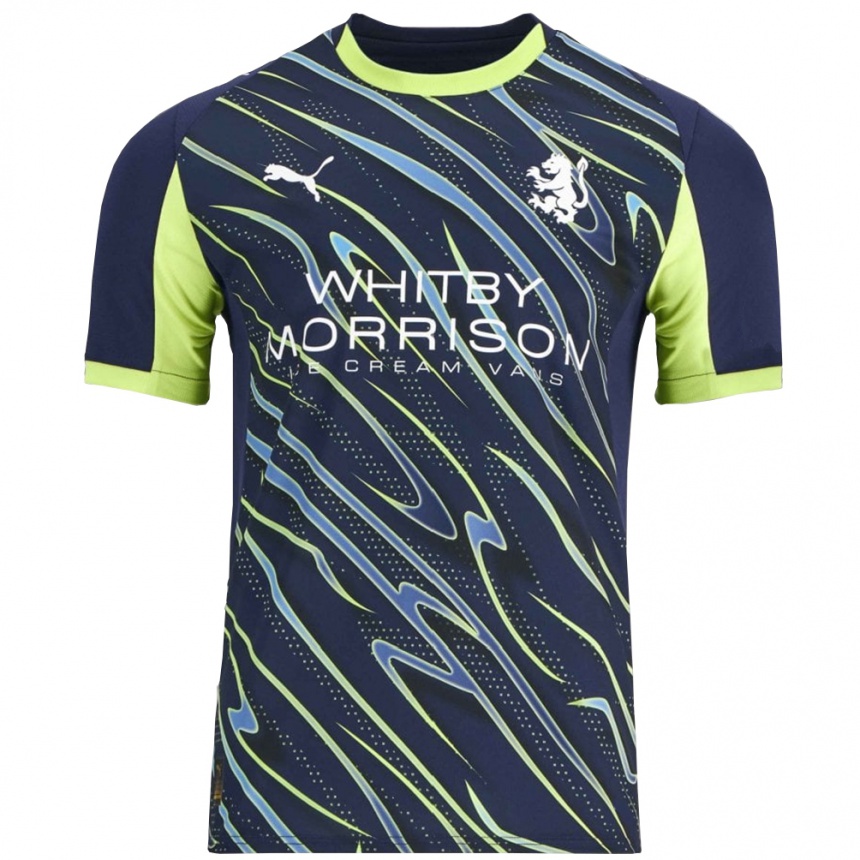 ילדים כדורגל איידן ת׳ורפ #14 כחול נייבי ירוק זוהר הרחק ג'רזי 2025/26