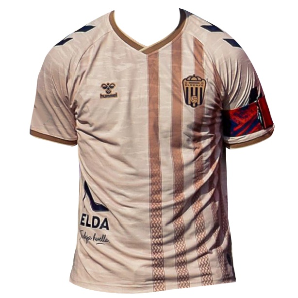 ילדים כדורגל Álex Serradell #4 לבן מלוכלך חום הרחק ג'רזי 2025/26 ילדים כדורגל Álex Serradell #4 לבן מלוכלך חום הרחק ג'רזי 2025/26