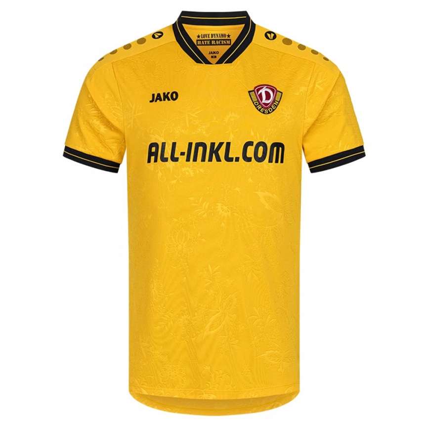 גברים כדורגל Luca Logiewa #4 צהוב שחור ג'רזי ביתית 2025/26 גברים כדורגל Luca Logiewa #4 צהוב שחור ג'רזי ביתית 2025/26