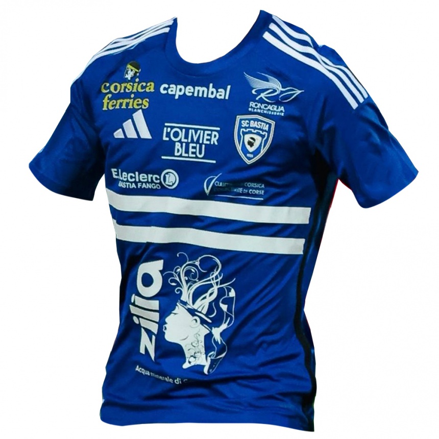 גברים כדורגל Loup-Diwan Gueho #3 כחול לבן ג'רזי ביתית 2025/26