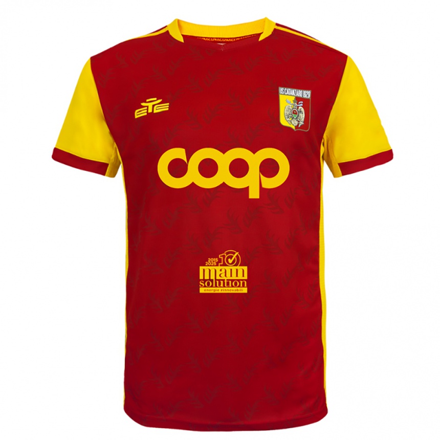 גברים כדורגל Roberto Inturri #12 צהוב אדום ג'רזי ביתית 2025/26 גברים כדורגל Roberto Inturri #12 צהוב אדום ג'רזי ביתית 2025/26