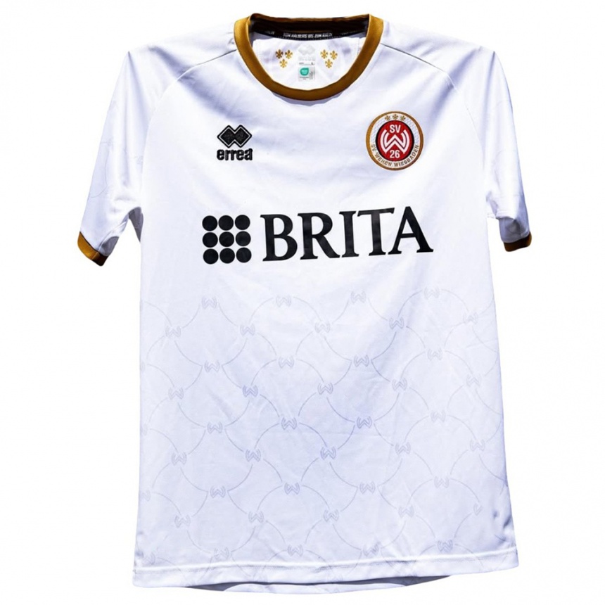 גברים כדורגל השם שלך #0 לבן זהב הרחק ג'רזי 2025/26