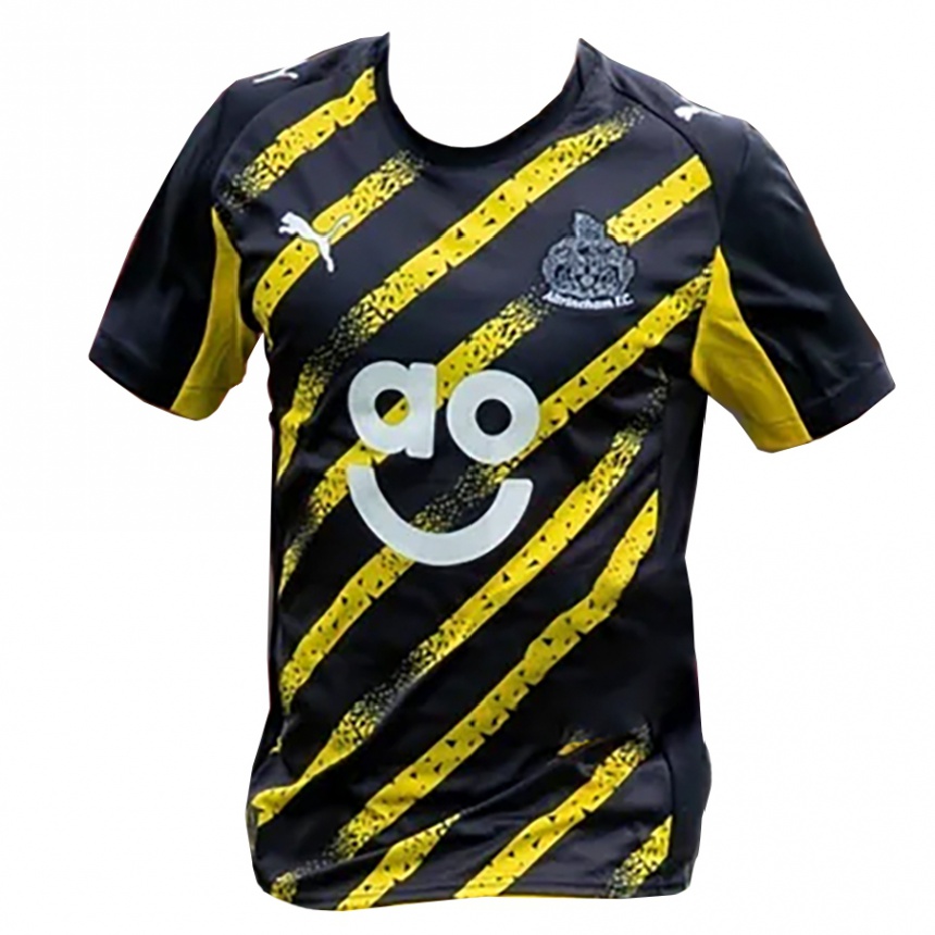 גברים כדורגל איזק מריוט #8 שחור צהוב הרחק ג'רזי 2025/26