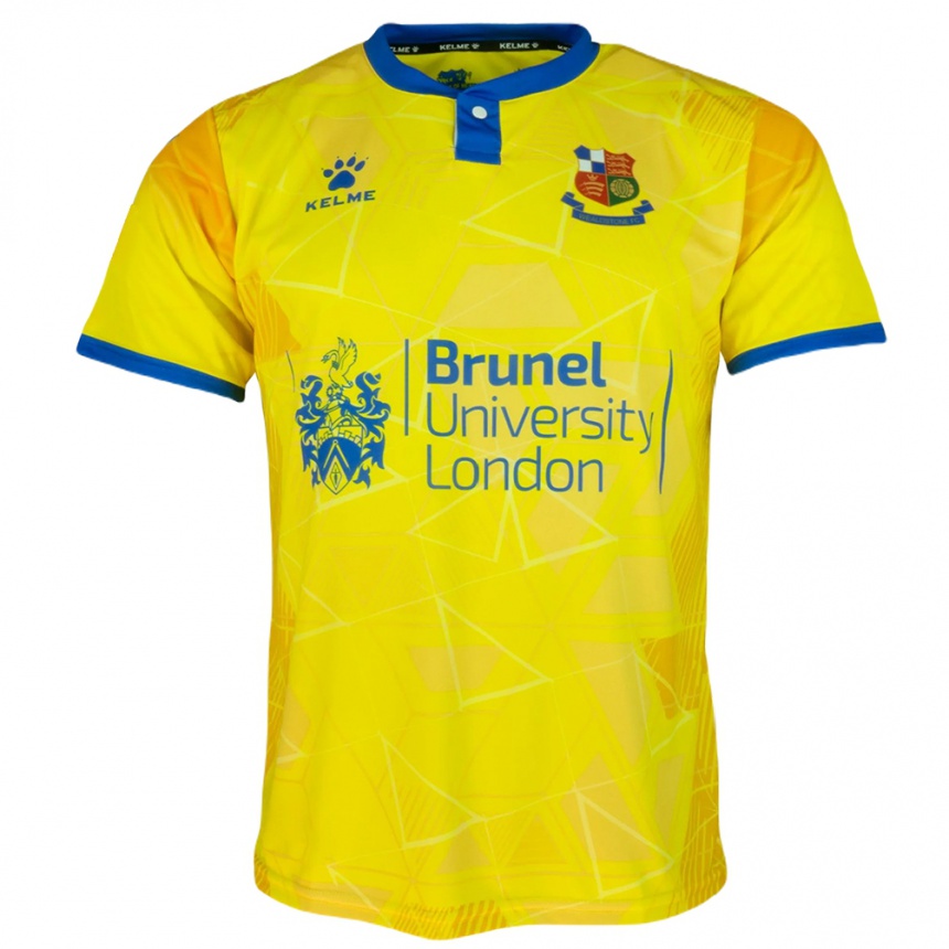 גברים כדורגל דיון וודמן #4 צהוב כחול הרחק ג'רזי 2025/26