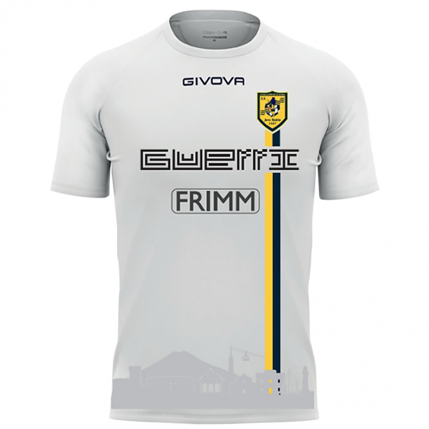 גברים כדורגל מתיה מאניני #16 לבן צהוב הרחק ג'רזי 2025/26 גברים כדורגל מתיה מאניני #16 לבן צהוב הרחק ג'רזי 2025/26