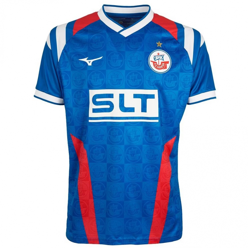 נשים כדורגל Richard Bauer #4 כחול לבן אדום ג'רזי ביתית 2025/26