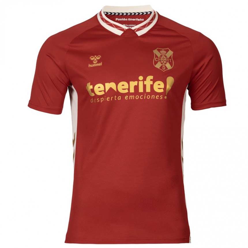 נשים כדורגל Marcos García #34 בורדו זהב הרחק ג'רזי 2025/26 נשים כדורגל Marcos García #34 בורדו זהב הרחק ג'רזי 2025/26