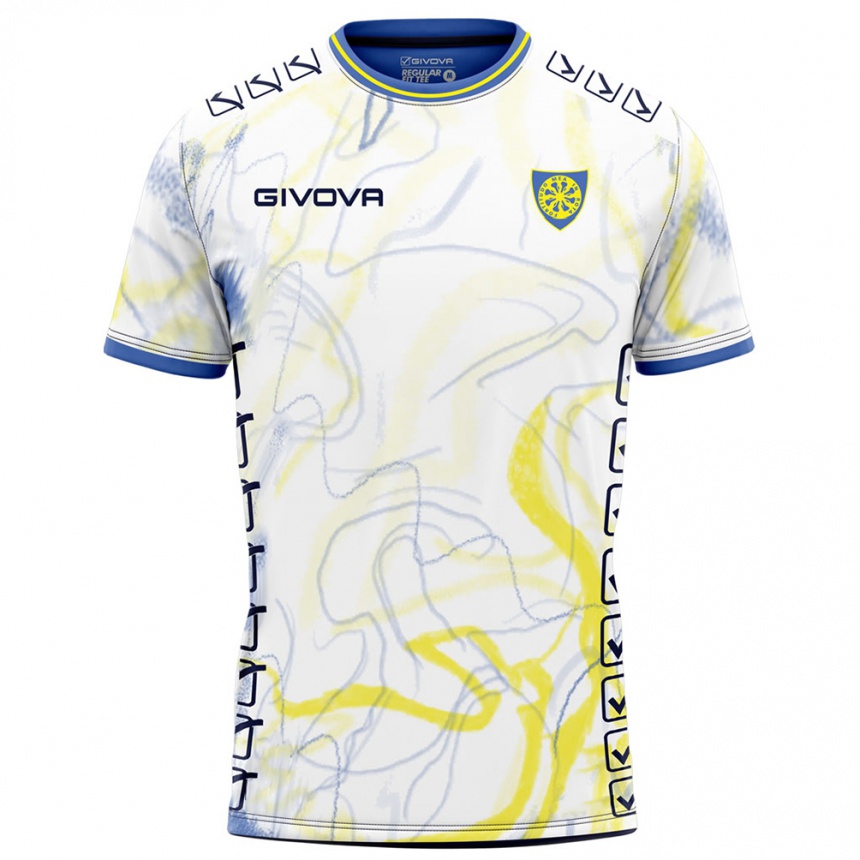 נשים כדורגל פיליפו דיסטפאנו #28 לבן צהוב כחול הרחק ג'רזי 2025/26 נשים כדורגל פיליפו דיסטפאנו #28 לבן צהוב כחול הרחק ג'רזי 2025/26