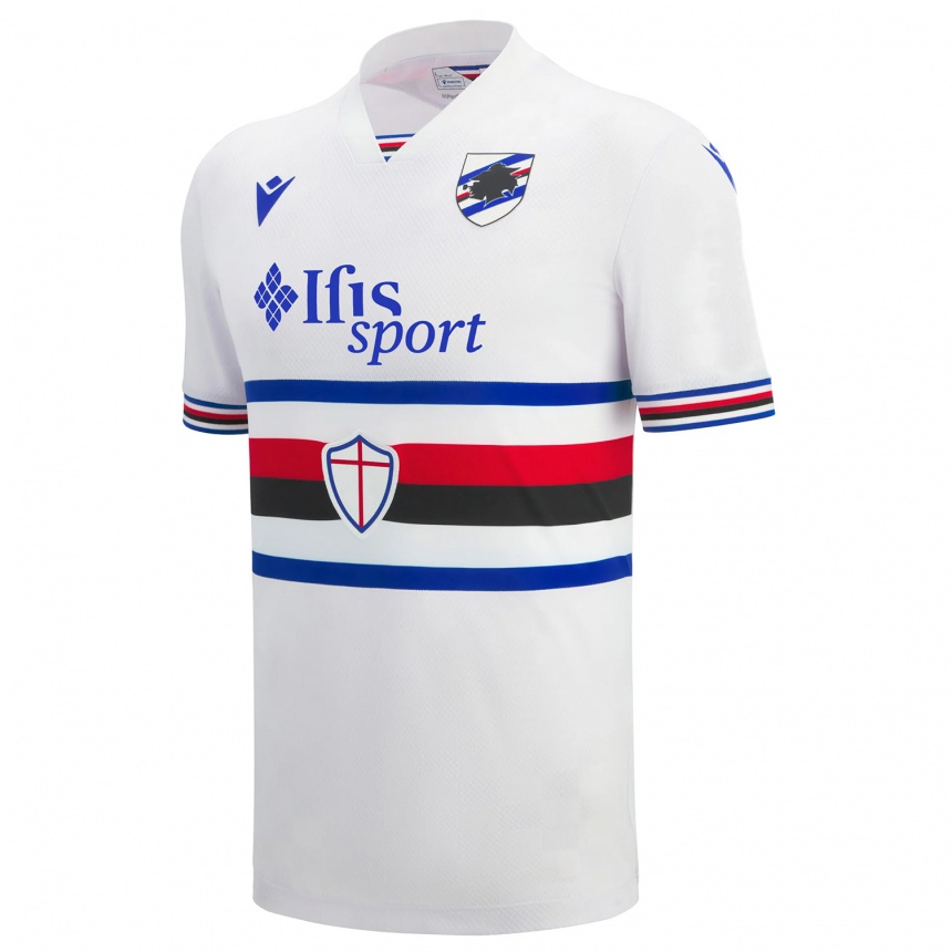 נשים כדורגל Diego Miccoli #15 לבן כחול אדום הרחק ג'רזי 2025/26 נשים כדורגל Diego Miccoli #15 לבן כחול אדום הרחק ג'רזי 2025/26