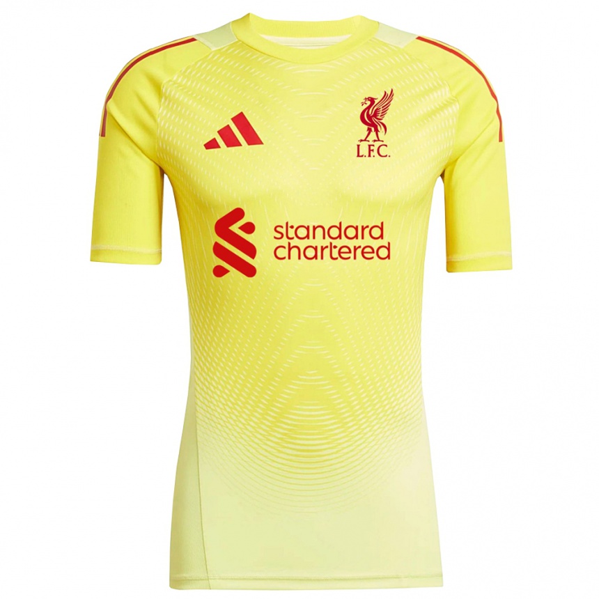 נשים כדורגל גיורגי ממרדשווילי #25 צהוב אדום חולצת שוער 2025/26 נשים כדורגל גיורגי ממרדשווילי #25 צהוב אדום חולצת שוער 2025/26