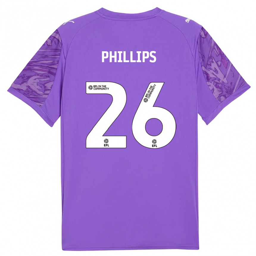 ילדים כדורגל Noah Phillips #26 סגול כהה חולצת שוער 2025/26