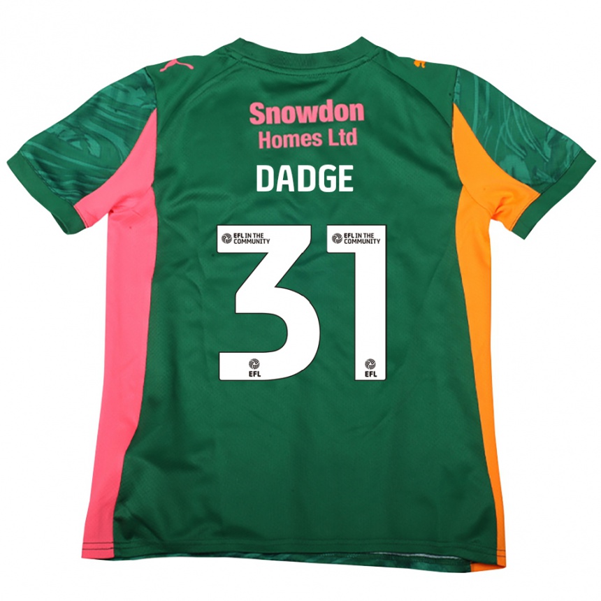 ילדים כדורגל ג׳יימס דאדג׳ #31 ירוק ורוד כהה חולצת שוער 2025/26