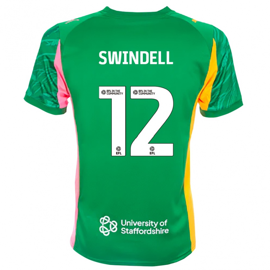 ילדים כדורגל Chloe Swindell #12 ירוק ורוד כתום חולצת שוער 2025/26