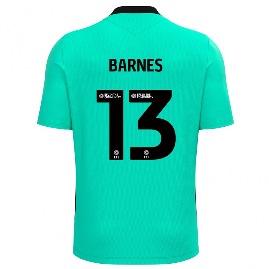 ילדים כדורגל Callum Barnes #13 טורקיז חולצת שוער 2025/26