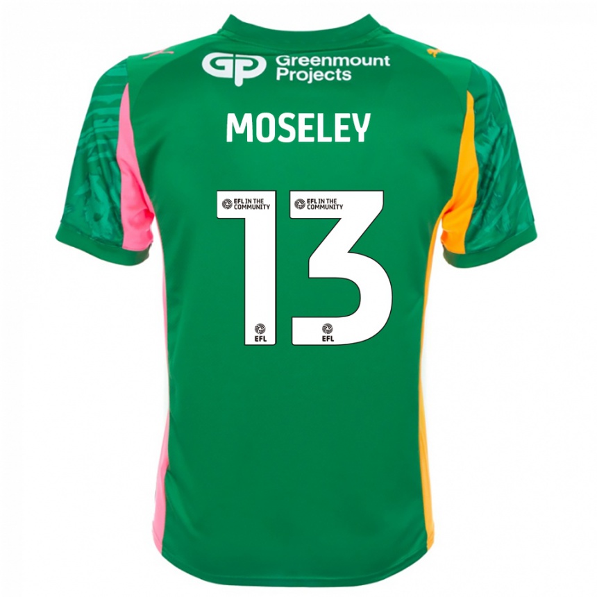 ילדים כדורגל Faye Moseley #13 ירוק ורוד כתום חולצת שוער 2025/26