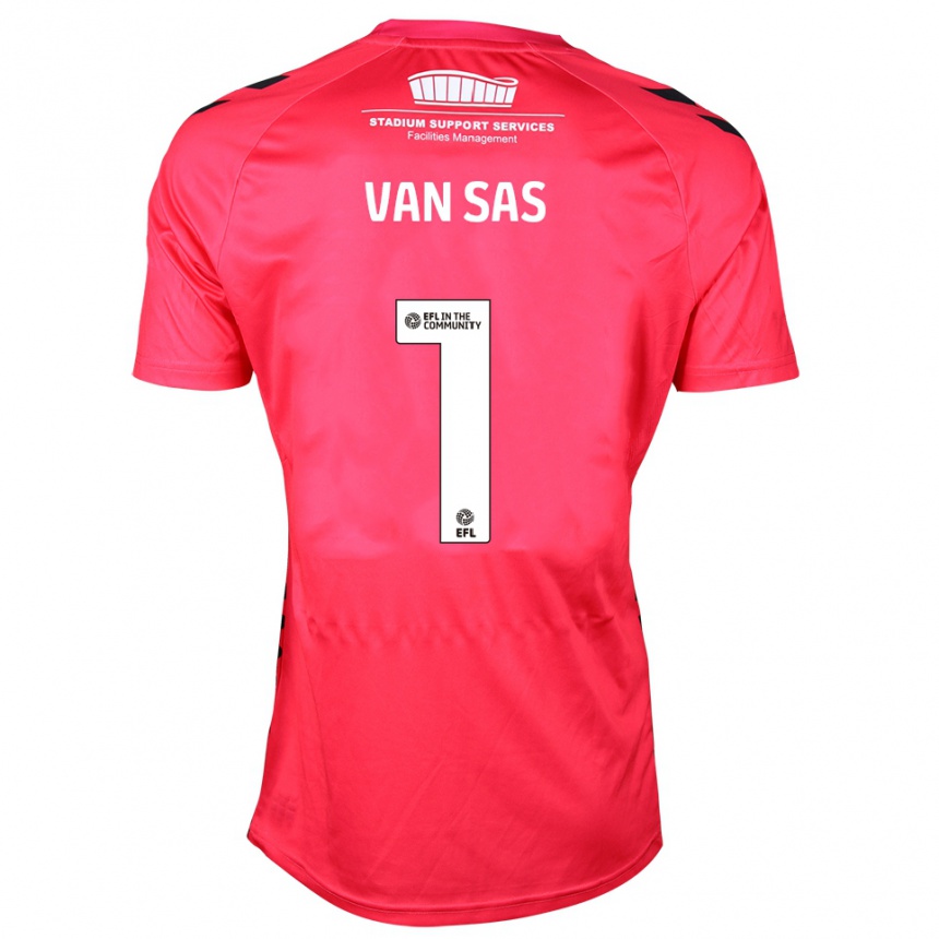 ילדים כדורגל מיקי ואן סאס #1 לבן אדום חולצת שוער 2025/26