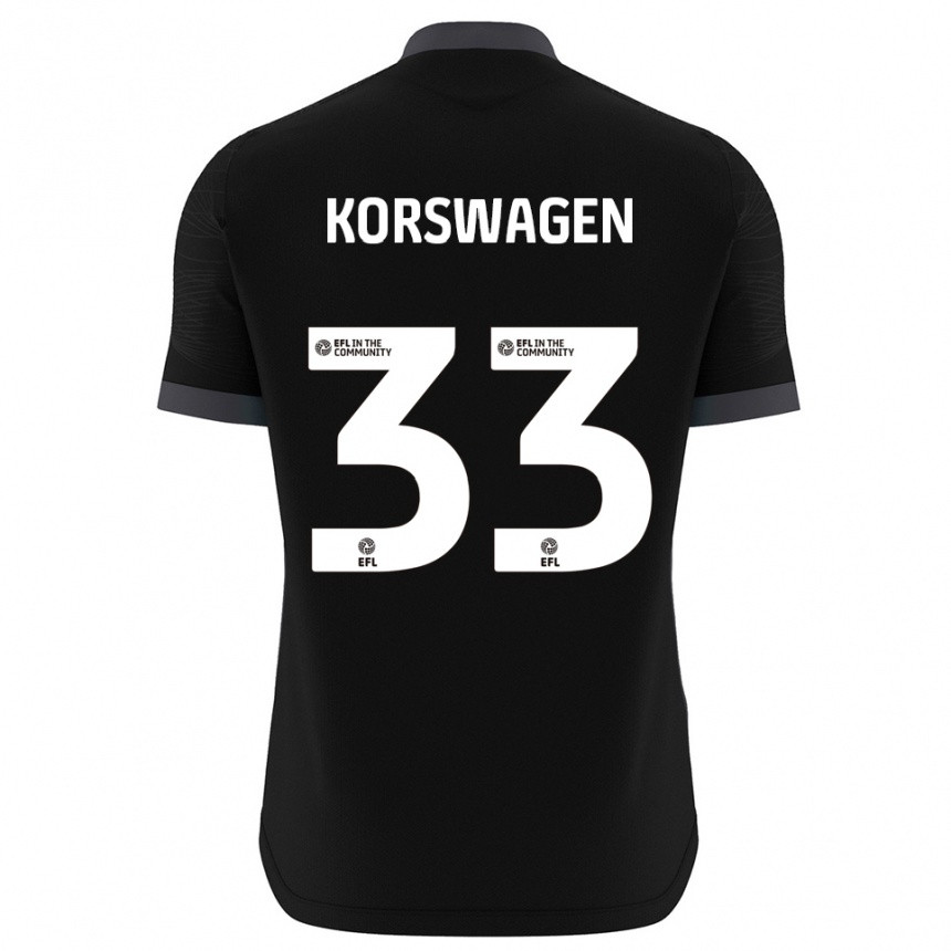 ילדים כדורגל Mattijis Korswagen #33 שחור לבן חולצת שוער 2025/26