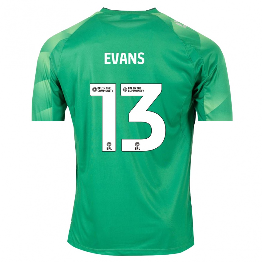 ילדים כדורגל Owen Evans #13 ירוק לבן חולצת שוער 2025/26