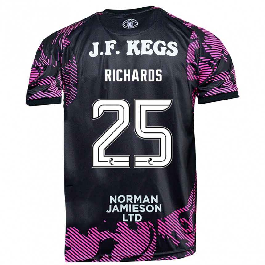 ילדים כדורגל Dave Richards #25 שחור ורוד חולצת שוער 2025/26