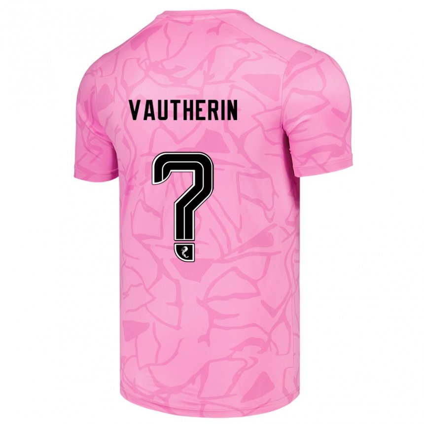 ילדים כדורגל Sam Vautherin #0 שחור ורוד חולצת שוער 2025/26