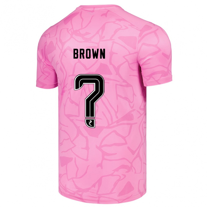 ילדים כדורגל Fraser Brown #0 שחור ורוד חולצת שוער 2025/26