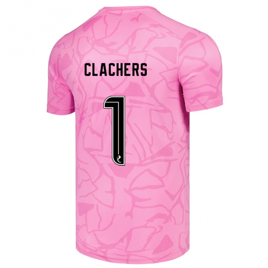 ילדים כדורגל Erin Clachers #1 שחור ורוד חולצת שוער 2025/26