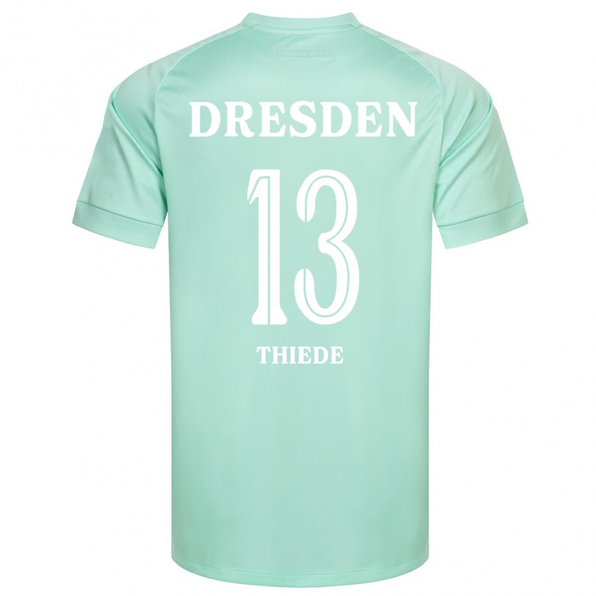 ילדים כדורגל Tristan Thiede #13 ירוק בהיר לבן חולצת שוער 2025/26