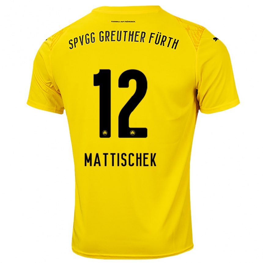 ילדים כדורגל Jakob Mattischek #12 צהוב שחור חולצת שוער 2025/26