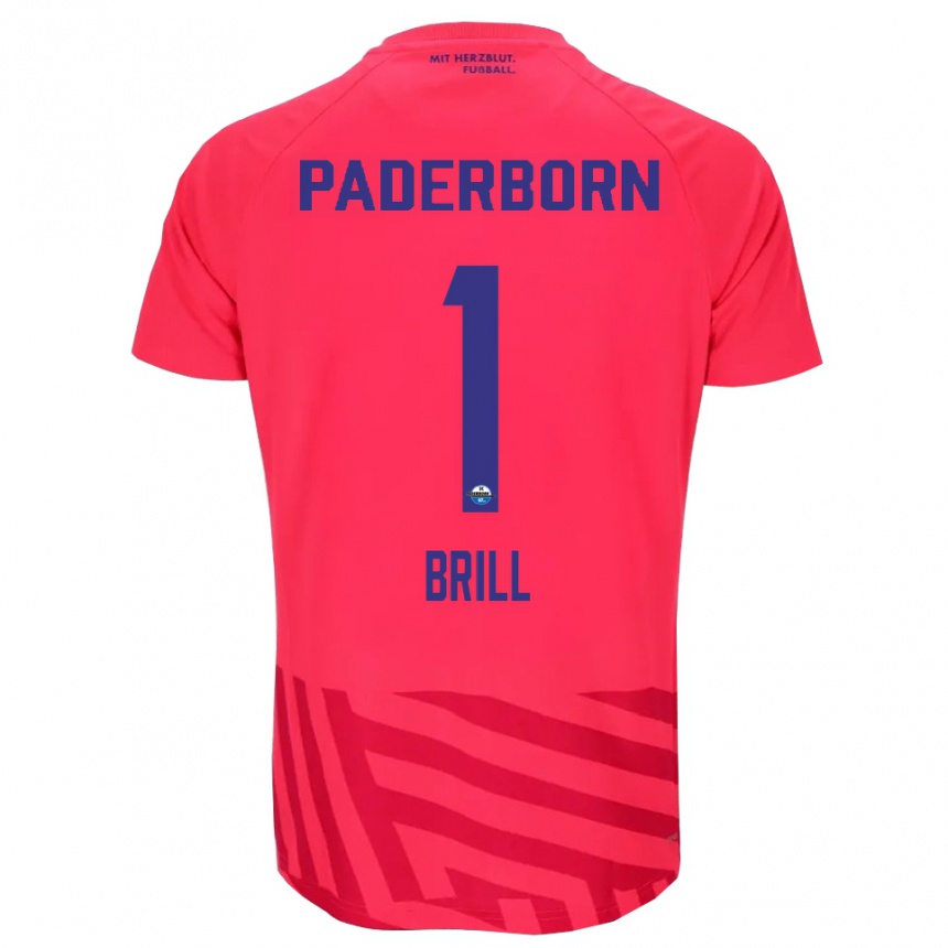 ילדים כדורגל Moritz Brill #1 אדום שחור חולצת שוער 2025/26