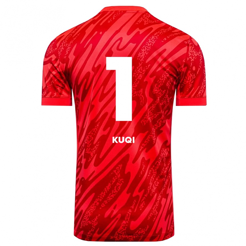 ילדים כדורגל Blero Kuqi #1 אדום לבן חולצת שוער 2025/26