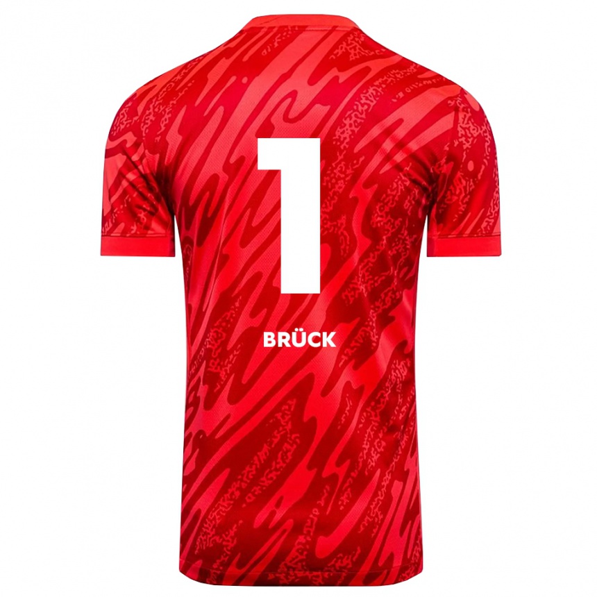 ילדים כדורגל Florian Brück #1 אדום לבן חולצת שוער 2025/26