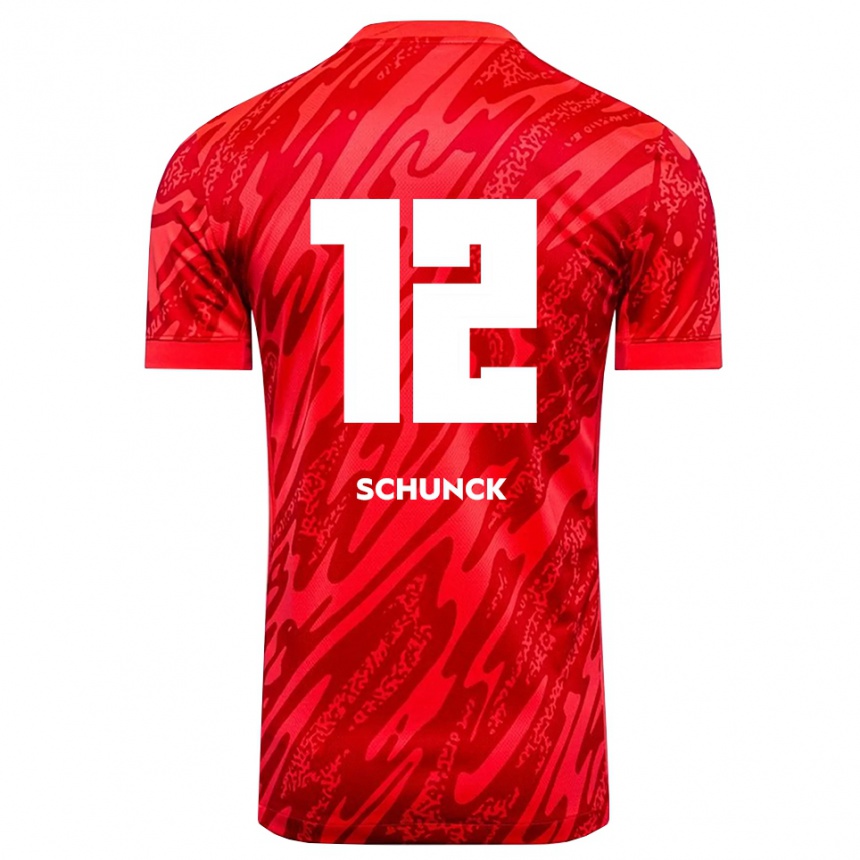 ילדים כדורגל יאן שונק #12 אדום לבן חולצת שוער 2025/26