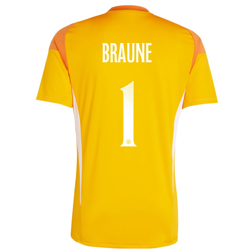 ילדים כדורגל מקסימיליאן בראון #1 כתום לבן חולצת שוער 2025/26