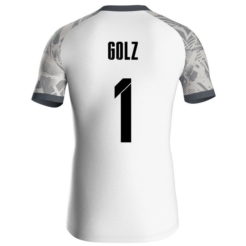 ילדים כדורגל Jakob Golz #1 אפור לבן חולצת שוער 2025/26