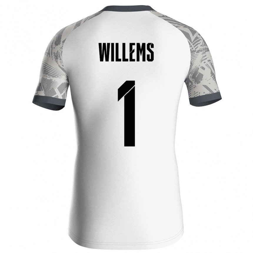 ילדים כדורגל Leon Willems #1 אפור לבן חולצת שוער 2025/26